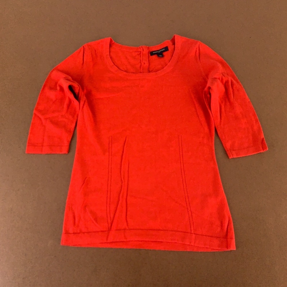 Banana Republic Women's Size Small‎ Red 3/4 Sleeve Lightweight Pullover Sweater